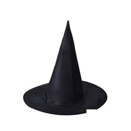 Party Hats Halloween Costumes Witch Masquerade Wizard Black Spire Hat Witches Costume Accessory Cosplay Fancy Dress Decor Zwl643 Dro Otjk3