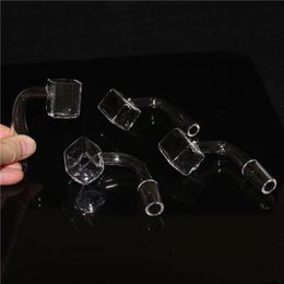 Hookahs Quartz Sugar Cube Banger Nail 10mm/14mm/18mm/19mm Female Male Real Quartz Polished Clear Joint For Square Pipes Smoking Slide Bowls Glass Dab Rigs