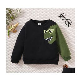 Pullover Plover 4 7Y Kids Boys Sweatshirt Baby Autumn Clothing Cartoon Dinosaur Long Sleeve Tops Children Casual Loose Sweater 22101 Dhujp