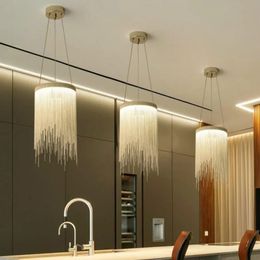 Pendant Lamps Post-Modern Aluminum Lamp Novelty Chains 12W LED Light Dining Room Living Bedroom