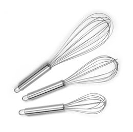 Stainless Steel Balloon Wire Whisk Tools Blending Whisking Beating Stirring Egg Beater Durable 4 Sizes 6-inch/8-inch/10-inch/12-inch Hand held SN487