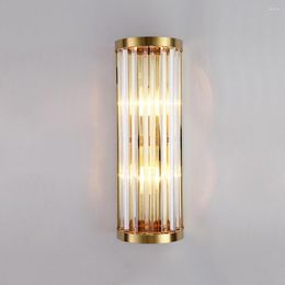 Wall Lamp Crystal Gold LED Bedroom Bedside Up And Down Double Corridor Decorative Luxury Personality