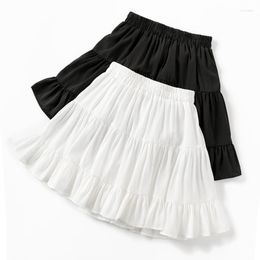 Skirts Black White Chiffon Fabric Skirt Women 2022 Summer Fashion Casual High Waist Loose Thin Cake Mini Short