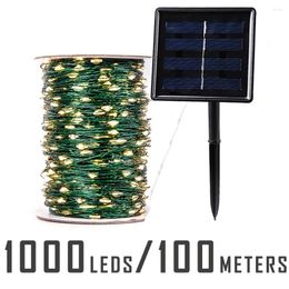 Strings 100M 1000LED Solar Power LED String Lights Outdoor Fairy Waterproof Christmas Holiday Garland Wedding 10M 20M 30M 50M