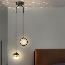 Pendant Lamps Simple And Light Luxury Starry Sky Long Line Master Bedroom Hallway Living Room Television Background Wall Small Droplight