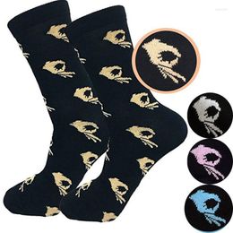 Men's Socks Unisex Women Men Fashion High Hosiery Sock OK Print Cool Art Cute Funny Happy Kawaii Cotton Soft For Christmas Gift