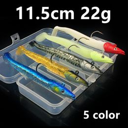 5pcs 1box 11 5cm 22g Jigs Fishing Hooks Fishhooks Single Hook Fishing Lure Soft Baits & Lures Pesca Fishing Tackle B14 25223b