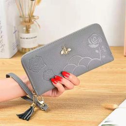 New bee tassel zipper long style women designer wallets lady casual zero purses female fashion clutchs 6colors301g