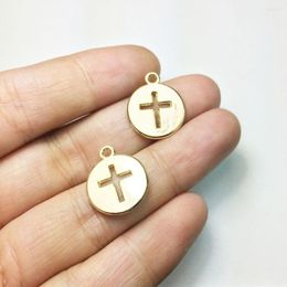 Charms Eruifa 20pcs 15mm Nice Cross Coin Zinc Alloy Necklace Earring Bracelet Jewellery DIY Handmade Gold And Silver