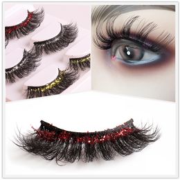 Glitter False Eyelashes Shimmery Mink Hair Decorative Sequins Eyelash Wholesale