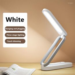 Table Lamps USB Rechargeable Foldable LED Desk Lamp 3 Mode Lighting Brightness Touch Dimmable Light Eye Protection Reading Night