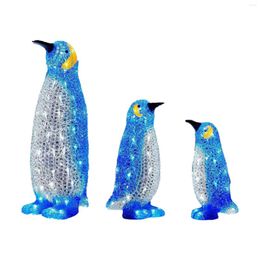 Acrylic Light Up Penguin Novelty Statue LED Lighting Figurine For Lawn Outdoor Indoor Decor Ornament