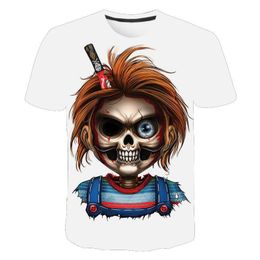 Hip Hop Sportwear Punk Casual Loose Track Pants Autumn Men Cool Print Blood Child of Chucky 3d T-shirt 001