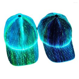 Ball Caps Flashing LED Fiber Optic Luminous Baseball Xmas Halloween Waterproof Hat Holiday Performance Hats For Women Men