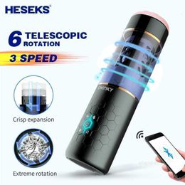 Sex toys massager HESEKS 6 Thrusting 3 Spinning Suction Modes with bluetooth Masturbators For Men Silicone Vaginas Toys