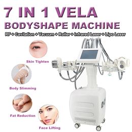 Vela Roller Vacuum Cellulite Removal Body Shaping Slimming Skin Tightening Anti-wrinkle RF Light Lipo Laser Cavitation Machine with 7 handles