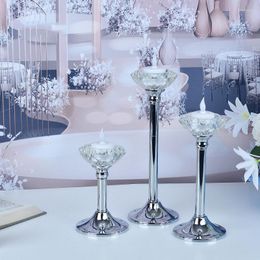 Candle Holders Acrylic Crystal Romantic Electronic Candles Candlestick Wedding Party Table Centrepieces Home Decor Stand