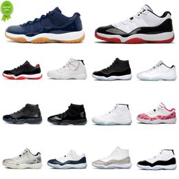 Puff OG Jumpman 11s navy blue basketball shoes - 25th Anniversary Bred Pure Violet Concord Edition for Men and Women in Cherry, Cool Grey Animal Instinct, Retro Style