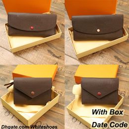 Zipper Purse Men Women Leather Wallet Original Box Date code lady ladies long wallets card holder 60136 419382679