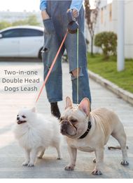 Dog Collars Dogs Two-in-one Free Expansion Leash Rope Two Walking Outdoor For One Tow With Pet Supplies