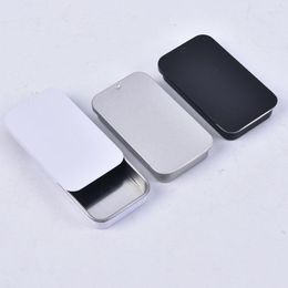 Storage Bottles 1 Pieces Mini Iron Box Slide Cover Wedding Jewelry Cases Portable Tin Boxes Container Cosmetic Organizer