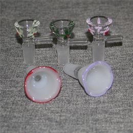 Glass Slide Bowl Pieces Hookahs Bongs Bowls Funnel 18mm 14mm Male Female Heady Smoking Water pipes dab rigs