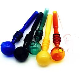 Premium Thick Pyrex Burner Pipe 14cm Colorful Glass Tube Wax Oil Burner Smoking Hand Water Pipes