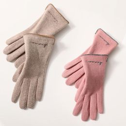 Five Fingers Gloves Cashmere Warm Wool Gloves Driving Outdoor Riding Touch Screen