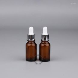 Storage Bottles Wholesale 15ml/15cc Amber Essential Oil Bottle 0.5 Oz High Quality Glass Dropper Small Glassware