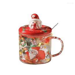Coffee Tea Sets Cute Cartoon Christmas Glass Imitation Cake Mug Gift Cup