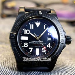 New 45mm Date Seawolf A1733010 Black Dial Automatic PVD Black Steel Case Rubber Strap High Quality Sport Gents Watches Hello watch215c