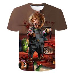 Hip Hop Sportwear Punk Casual Loose Track Pants Autumn Men Cool Print Blood Child of Chucky 3d T-shirt 004