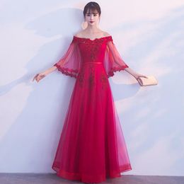 Lässige Kleider Sexy Slask Neck Kleid Orientalischer Stil Abendkleid Chinesische Braut Vintage Hochzeit Cheongsam Langes Qipao Modern