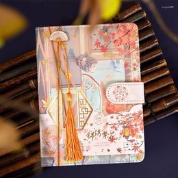 Notebook Cute Girl Magnetic Buckle Book Small Fresh And Thick Diary Student Color Page Heart Hand Kawaii