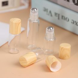 Storage Bottles 1ml 2ml 3ml 5ml Clear Glass Roll On Bottle Sample Test Essential Oil Vials With Roller Metal /Glass Ball Refillable Empty