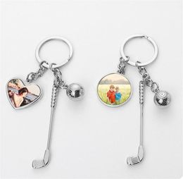 Party Favour Sublimation Blank heat transfer keychain heart-shaped round keychain European and American pendant keychains DE924