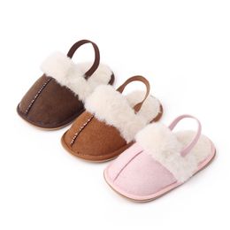 Newborn First Walkers 2023 Autumn Winter Baby Girls Boys Indoor Non-Slip Soft Bottom Animal Pattern Baby Shoes Home Slippers