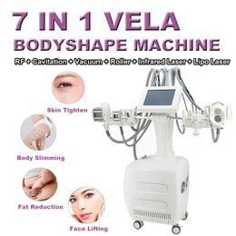 Portable 7 IN 1 Vela Roller Lipo Cavitation Machine Bodyshaping Weight Loss Cellulite Reduction RF Vacuum Light Laser Beauty Equipment Wrinkle Removal