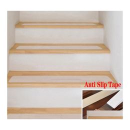 Bath Mats Practical Stair Antislip Stickers Transparent Floor Treads Tape Carpet Nonskid Adhesive Pad For Home Protector Drop Delive Otkkb