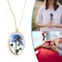 Personalised Pressed Flower Necklace Real Dried Resin Jewelery Gifts For Women BUTT666