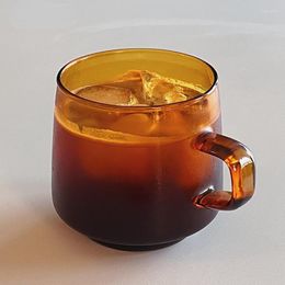 Coffee Tea Sets Amber Heat Resistant Glass Brown Mug Shop Latte Cup American