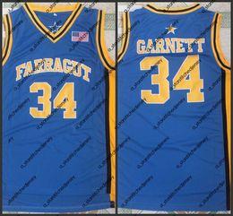 College Basketball Wears Farragut 34 Kevin Garnett Blue High School Basketball Jersey
