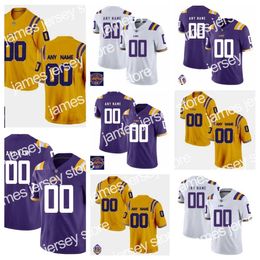 American College Football Wear Custom Football Jersey 22 Clyde Edwards-Helaire 1 Eric Reid 7 Bert Jones 20 Billy Cannon 21 Jerry Stovall 80 Jarvis Landry 58 Chinese