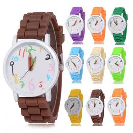 Wristwatches Fashion Kids Watches Cartoon Sport Quartz Clock Silicone Watchband Ladies Wristwatch Girl Boy Watch
