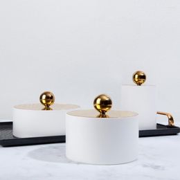 Storage Bottles European-style Acrylic Jar Metal Lid Creative Jewellery Box Ring Earrings Small Object Living Room Decoration
