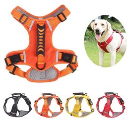 Dog Collars Leashes Harness No Pull Reflective Adjustable Big Vest For Medium Large s Walking French Bulldog Accessories T221212