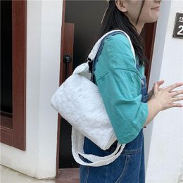 Evening Bags Women's White Single Shoulder Bag Fashion Ladies Small Flap Purses Handbags Simple Female Folded Hobos PU Leather Underarm