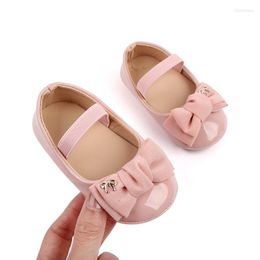 First Walkers Baby Girls Bowknot Princess Shoes Born Toddler Rubber Sole Walking Infant Prewalker Moccasins