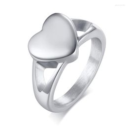 Wedding Rings DARHSEN Inner Empty Cute Heart Shape Silver Colour Female Women Fashion Jewellery Stainless Steel Large Size 6 7 8 9