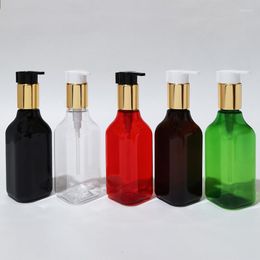 Storage Bottles 200ml Empty Refillable Lotion Bottle White PET With Gold/Silver Aluminium Pump For Shampoo Cosmetic Travel